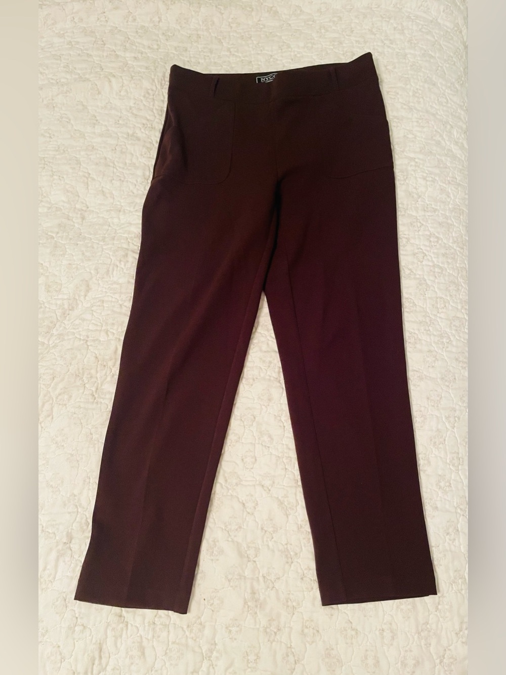 NYC Deep Brown Straight-Leg Pull-On Trousers